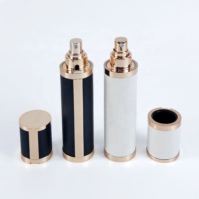 Custom Colorful Pocket Luxury 10ml 15ml Refillable Leather Travel Case Empty Perfume Spray Bottle