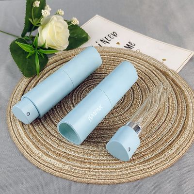 8ml Plastic Rotating Elegant Blue Cologne Dispenser Triangle Empty Fragrance Atomizer Glass Perfume Bottle