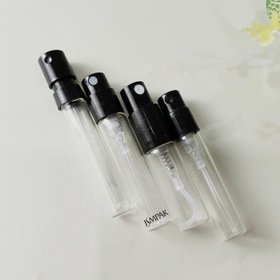Custom 1ml 1.5ml 2ml Mini Perfume Sample Atomizer Tester Transparent Glass Spray Bottles with Box Packaging