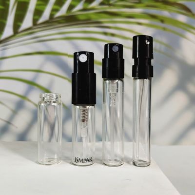 Custom 1ml 1.5ml 2ml Mini Perfume Sample Atomizer Tester Transparent Glass Spray Bottles with Box Packaging