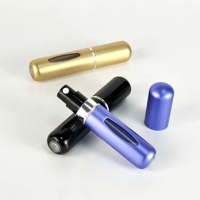 Unisex Round Shape Fancy Mini Bottom Fill Refillable Aluminum Perfume Oil Bottles Set Pump Perfume Atomizer