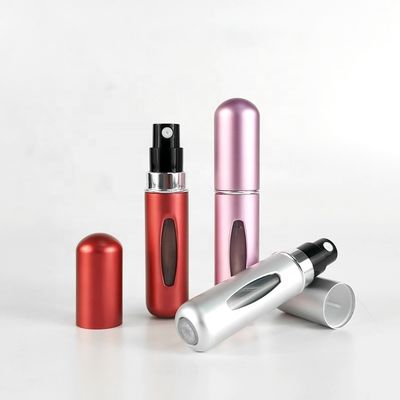 Unisex Round Shape Fancy Mini Bottom Fill Refillable Aluminum Perfume Oil Bottles Set Pump Perfume Atomizer