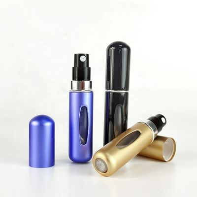 Unisex Round Shape Fancy Mini Bottom Fill Refillable Aluminum Perfume Oil Bottles Set Pump Perfume Atomizer