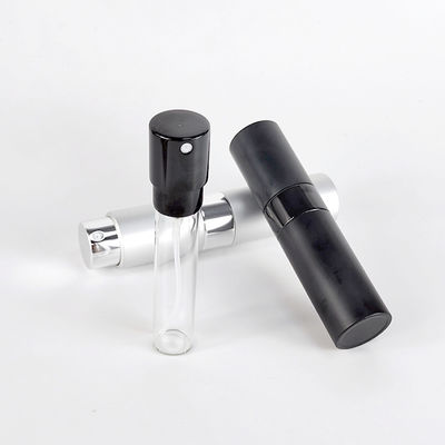 Luxury Black Cylinder Men Perfume Sample Bottle Packaging 5Ml 8Ml 10Ml 15Ml 30Ml Twist up Perfume Atomizer