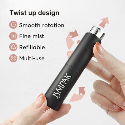 Twist up Travel 8ml Portable Fine Mist Refillable Mini Aluminum Perfume Atomizer With Logo Printing
