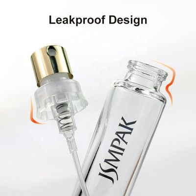Custom Made Small Clear Crimp Neck Round 10ml Thick Bottom Empty Glass Perfume Bottle With Atomizer