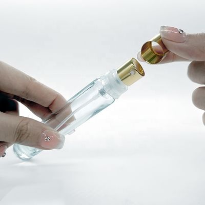 Custom Made Small Clear Crimp Neck Round 10ml Thick Bottom Empty Glass Perfume Bottle With Atomizer