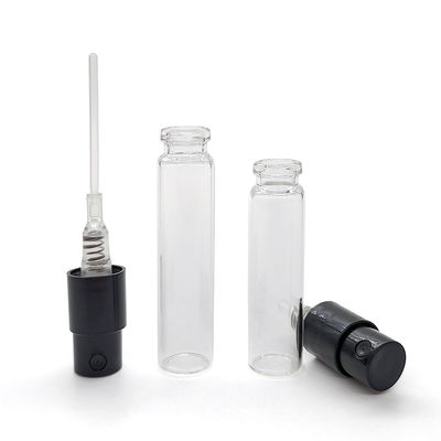 Custom Slim Attar Display 2ml 3ml 5ml 10ml Parfum Sample Atomizer Glass Perfume Bottle With Crimp Pump