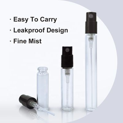 Custom Slim Attar Display 2ml 3ml 5ml 10ml Parfum Sample Atomizer Glass Perfume Bottle With Crimp Pump