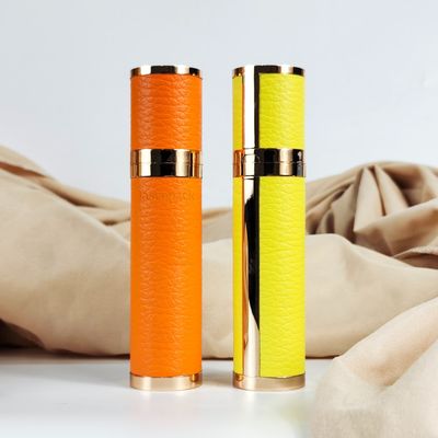 Custom Leather case Glass Insert 10ml 15ml Empty Refillable Perfume Spray Bottle with Atomizer