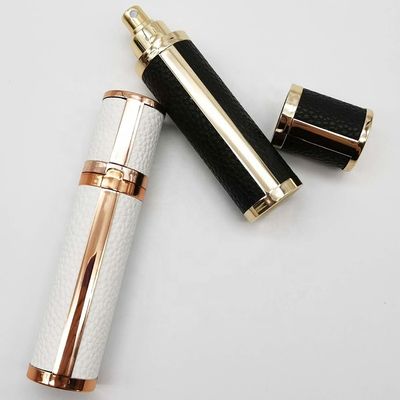 Custom Leather case Glass Insert 10ml 15ml Empty Refillable Perfume Spray Bottle with Atomizer
