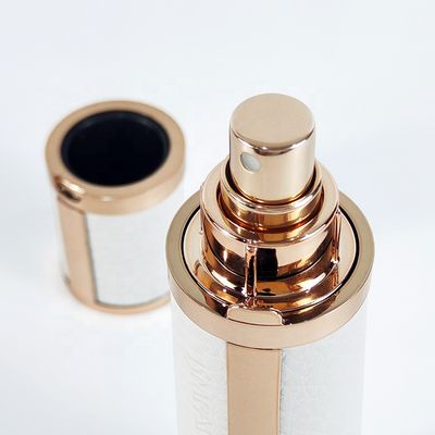 Custom Leather case Glass Insert 10ml 15ml Empty Refillable Perfume Spray Bottle with Atomizer