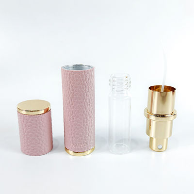 Custom Luxury 10ml 15ml Cosmetic Cologne Packaging Travel Case Leather Perfume Bottle With Atomizer Pump