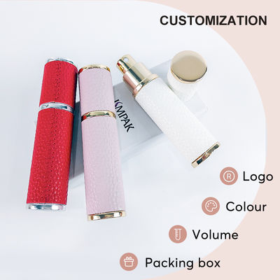 Custom Luxury Travel Case Fragrance Atomizer Packaging 5ml 10ml 15ml Leather Perfume Bottle