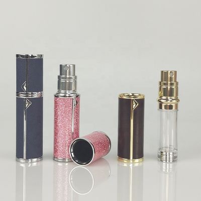 5ml Empty Luxury Fine Mist Cologne Travel Leather Bottom Refillable Perfume Bottle Atomizer