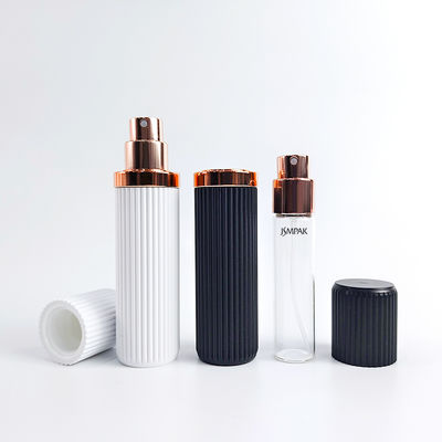 Stripe Plastic Shell Screw Sealing 5ml 8ml Empty Travel Spray Magnetic Cap 10ml Glass Mini Perfume Bottle