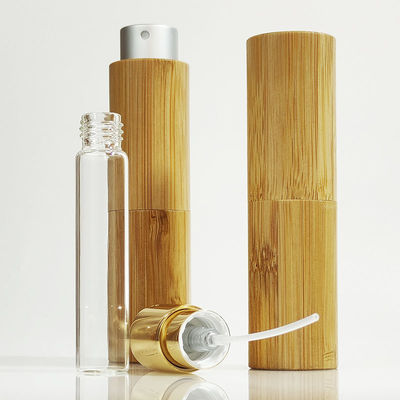 Empty 10ml 20ml 8ml Refillable Portable Liquid Container Bamboo Plastic Perfume Atomizer Spray Bottle