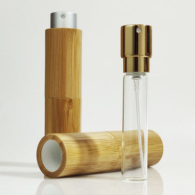 Empty 10ml 20ml 8ml Refillable Portable Liquid Container Bamboo Plastic Perfume Atomizer Spray Bottle