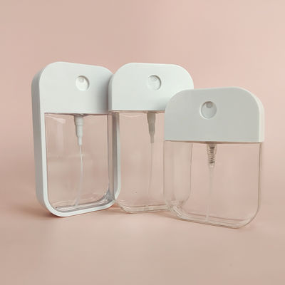 Free Sample 38ml 45ml 50ml Credit Card Square Refillable Pump Spray Bottle for Hand Sanitizer Perfume Alcohol