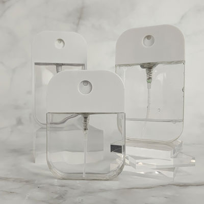 Popular New Design 38ml 45ml 50ml Credit Card Flat Type Empty Plastic Refillable Hand Sanitizer Perfume Mist Spray Bottle