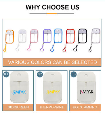 Popular New Design 38ml 45ml 50ml Credit Card Flat Type Empty Plastic Refillable Hand Sanitizer Perfume Mist Spray Bottle