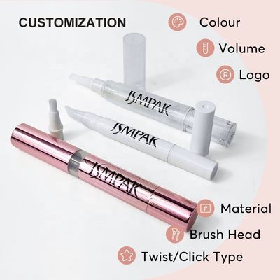1.5ml 2ml 4ml Hot Sale Empty Clear Twist Pen Cuticle Oil Twist Pen Plastic Lip Gloss Container with Brush Tip